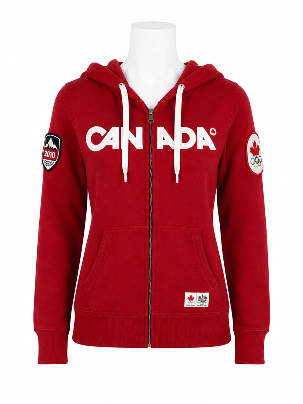 Size S Hudson’s Bay Women’s Vintage 2010 Canada Olympic Zip Hoodie Red Collectib